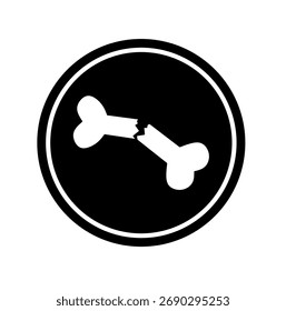 broken bone icon vector on white background	