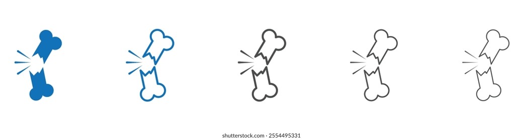 Broken bone icon vector set collection for web