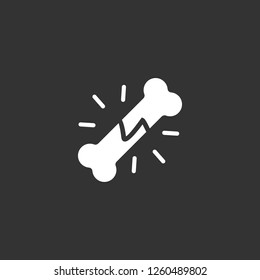 broken bone icon vector. broken bone sign on black background. broken bone icon for web and app