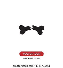 Broken bone icon vector. Simple broken bone sign