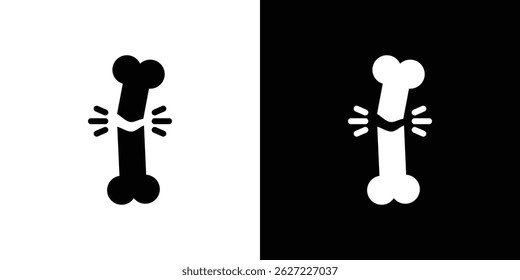 Broken bone icon vector, solid illustration, pictogram