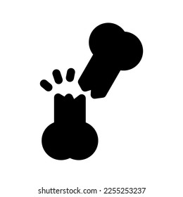 Broken Bone Icon Vector Symbol Design Illustration