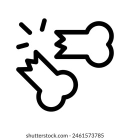 Broken Bone Icon Vector Symbol Design Illustration