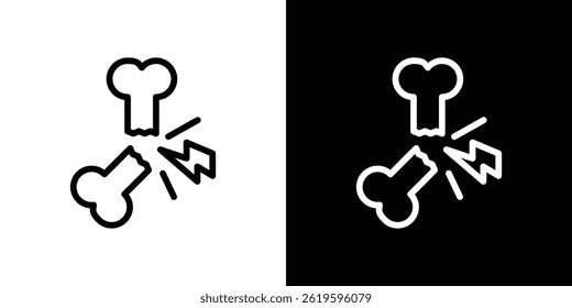 Broken bone icon Vector symbol in trendy flat style