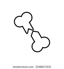 Broken bone icon web design in vector