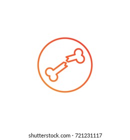 Broken bone icon.gradient illustration isolated vector sign symbol