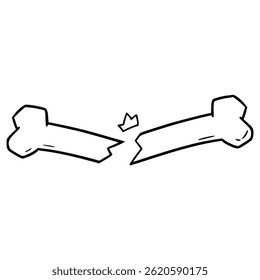 broken bone illustration hand drawn outline vector