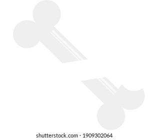 Broken bone, illustration, vector on a white background.