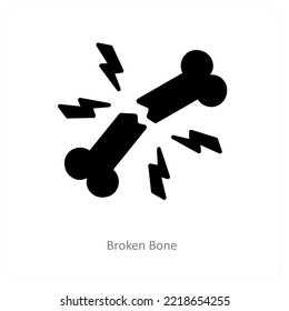 broken bone and injury icon concept