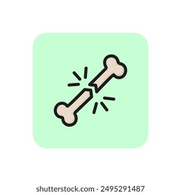 Broken bone line icon. Fracture, leg, hand, trauma. Health care concept. Can be used for topics like injury, osteoporosis, sports medicine