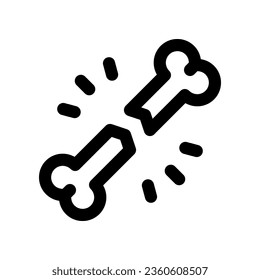 broken bone line icon. vector icon for your website, mobile, presentation, and logo design.