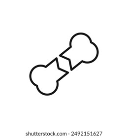 Broken bone logo sign vector outline