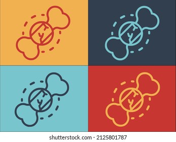 Broken Bone Logo Template, Simple Flat Icon of medical,bone,health