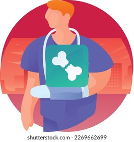Broken Bone Medical UI Flat Icon Vector EPS