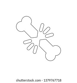 broken bone outline icon. Signs and symbols can be used for web, logo, mobile app, UI, UX