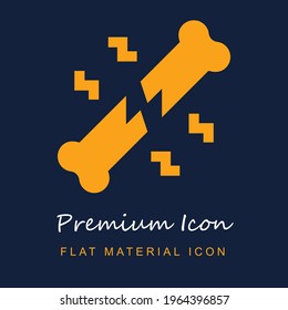 Broken Bone premium material ui ux isolated vector icon in navy blue and orange colors