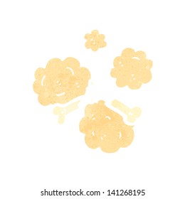 broken bone in puff of smoke retro cartoon