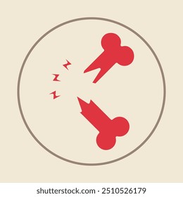 Broken Bone trendy icon righteous abstract vector illustration colorful artwork beautiful design.eps