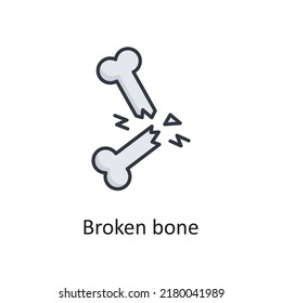 Broken Bone Vector Filled Outline Icon Design Illustration. Medical Symbol On White Background EPS 10 File