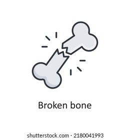 Broken Bone Vector Filled Outline Icon Design Illustration. Medical Symbol On White Background EPS 10 File