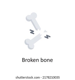 Broken Bone Vector Flat Icon Design Illustration. Medical Symbol On White Background EPS 10 File