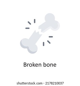 Broken Bone Vector Flat Icon Design Illustration. Medical Symbol On White Background EPS 10 File