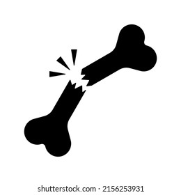 Broken bone vector icon on white background
