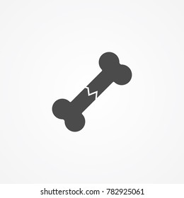 Broken bone vector icon sign symbol