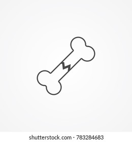 Broken bone vector icon sign symbol