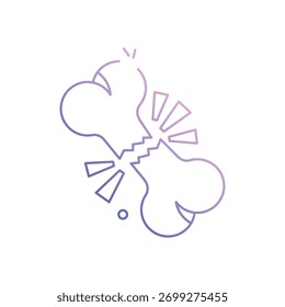 Broken Bone vector icon stock illustration