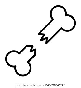 Broken Bone Vector Line Icon Design