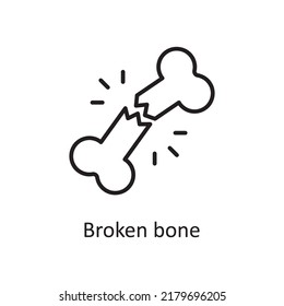 Broken Bone Vector Outline Icon Design Illustration. Medical Symbol On White Background EPS 10 File