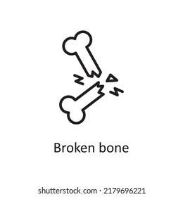 Broken Bone Vector Outline Icon Design Illustration. Medical Symbol On White Background EPS 10 File