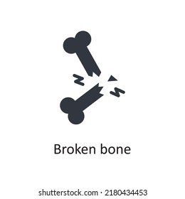 Broken Bone Vector Solid Icon Design Illustration. Medical Symbol On White Background EPS 10 File