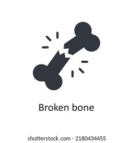 Broken Bone Vector Solid Icon Design Illustration. Medical Symbol On White Background EPS 10 File