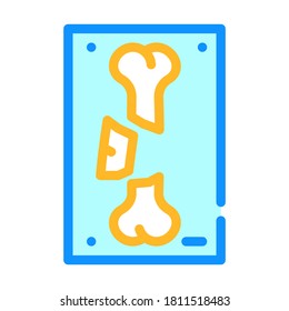 broken bone x-ray color icon vector. broken bone x-ray sign. isolated symbol illustration