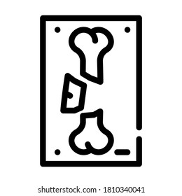 broken bone x-ray line icon vector. broken bone x-ray sign. isolated contour symbol black illustration