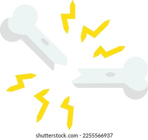 broken bones illustration in minimal style isolated on background