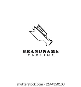 broken bottle cartoon logo icon design template black modern isolated vector