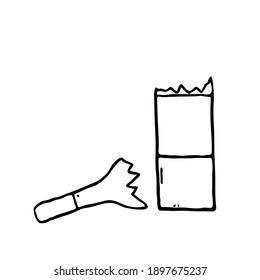 Broken bottle doodle logo icon sign Crash glass fragments symbol Hand drawn ink sketch Modern design Cartoon abstract style Fashion print clothes apparel greeting card cover flyer game poster banner