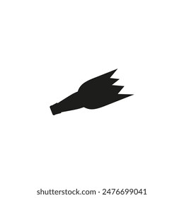 Broken bottle as fight and combat edged weapon. Isolated vector illustration.