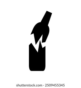 Icono de botella rota ilustrado sobre fondo