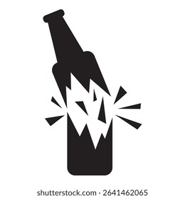 Broken Bottle Icon, Vector Graphics
