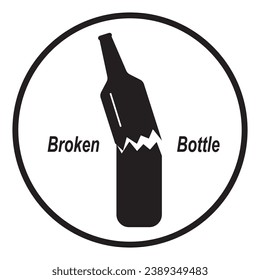 Broken bottle icon vector illustration symbol design
