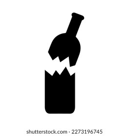 broken bottle icon vector isolated on background