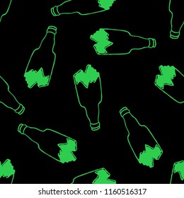 broken bottle seamless doodle pattern
