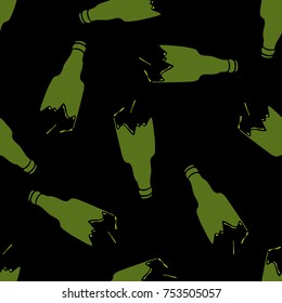 broken bottle seamless doodle pattern