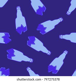 broken bottle seamless doodle pattern