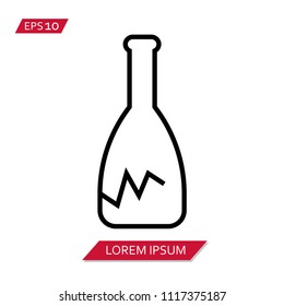 broken bottle vector icon symbol