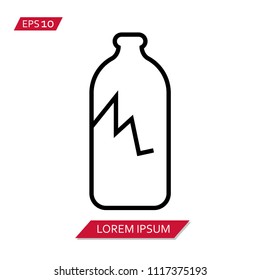 broken bottle vector icon symbol